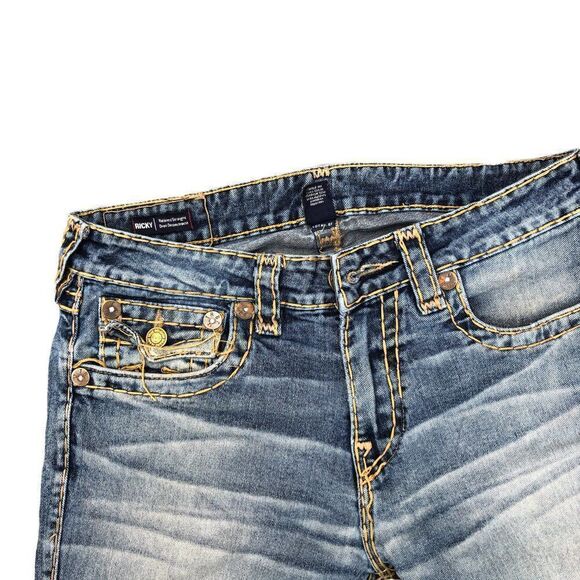 True Religion Jeans Size 32 Ricky Relaxed Straight Blue - Picture 9 of 13